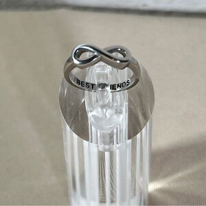 Sterling Silver Infinity Ring Inscribed Best Friends Size‎ 4.75 Hallmarked 925